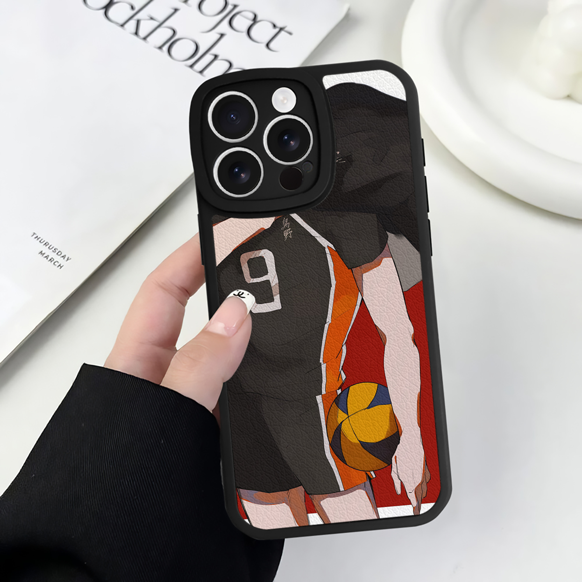 （画像用） ハイキュー!! Haikyu!! 【iPhone 16シリーズ対応】シリコンスマホケース（レザー調） 材質：シリコン